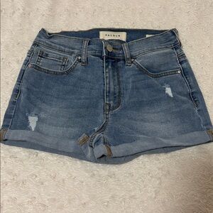 PacSun Light Blue Denim Shortie Shorts